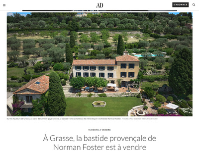 AD Magazine Press: The Bastide Fonte Colombo in Grasse