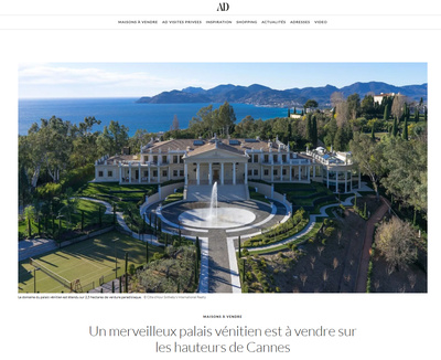 Un palais vénitien sur les hauteurs de Cannes : l’élégance absolue